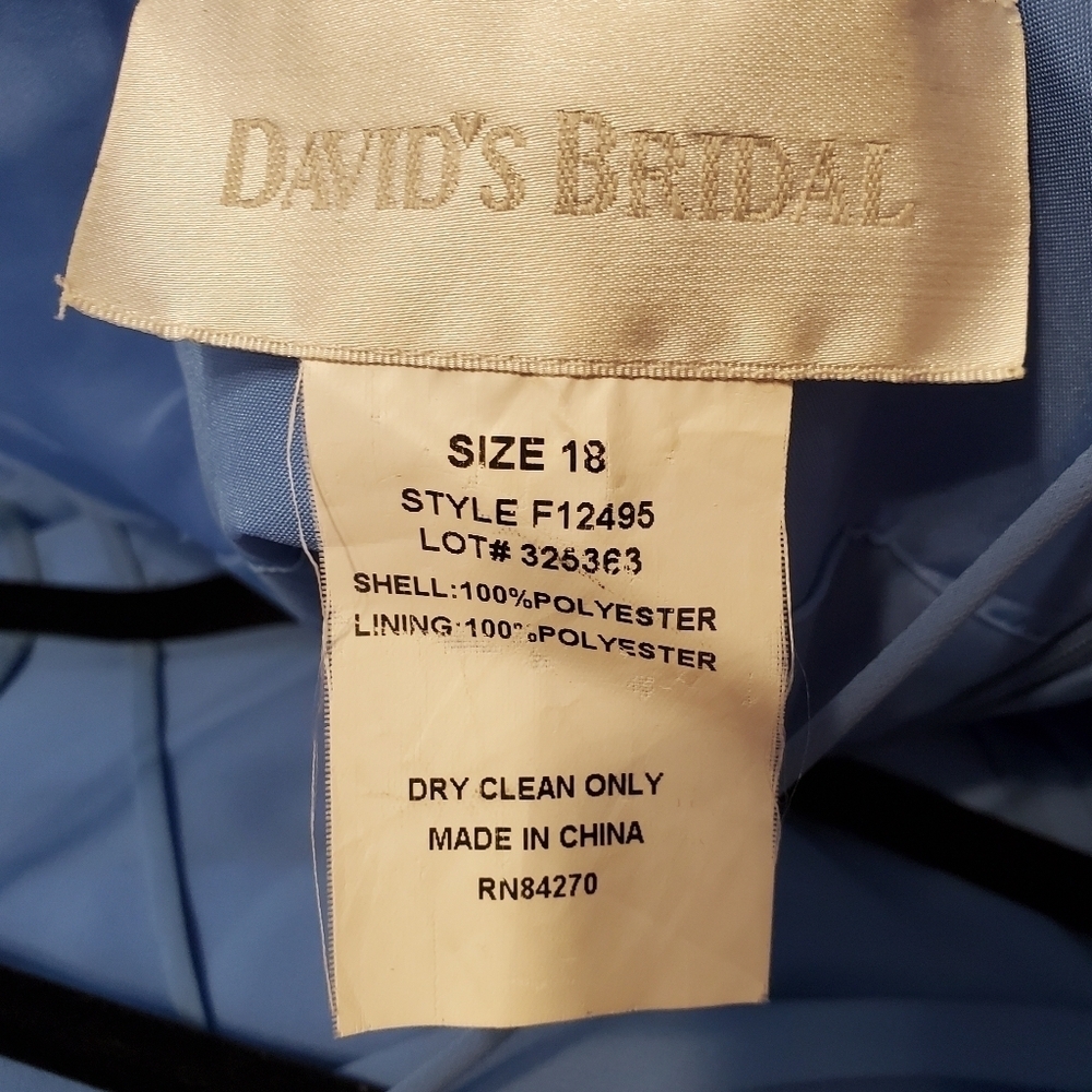 David Bridal. Sz18 NWT. FLAWED GEM. Blue. Brudesmaid. Cocktail. - Picture 10 of 12